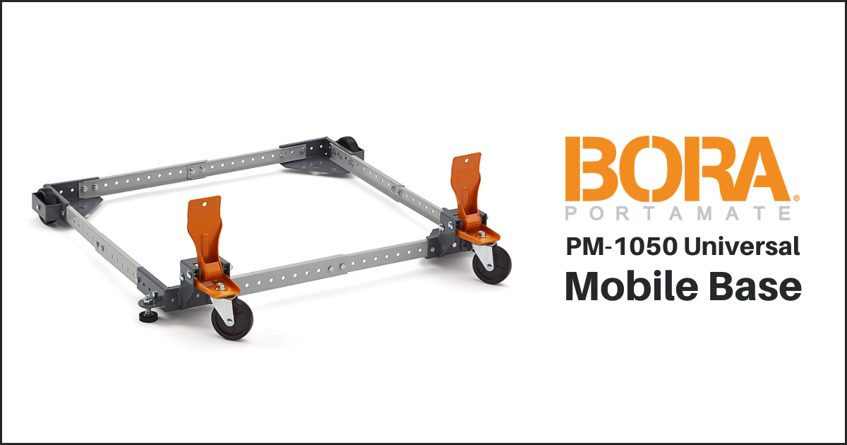 Bora PM-1050 Universal Mobile Machine Base 12x12 to 26x26 400-lb capacity 3 pack